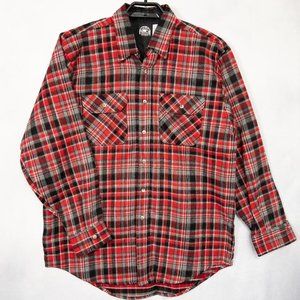 Vintage Polar King Flannel Shirt Red Black Plaid Men's XL Tall 17.5 New USA